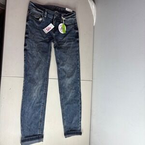 Justice Girls Jeans Size 12 Slim Blue Wash Distressed Slim Fit Pants NWT